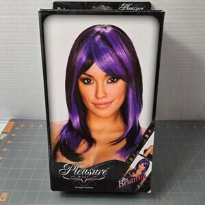 Pleasures Brianna Straight Wig Black with Purple Halloween Cosplay Party